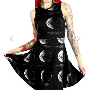 KILLSTAR Lunar Moon Cycle Skater dress sz S NWT